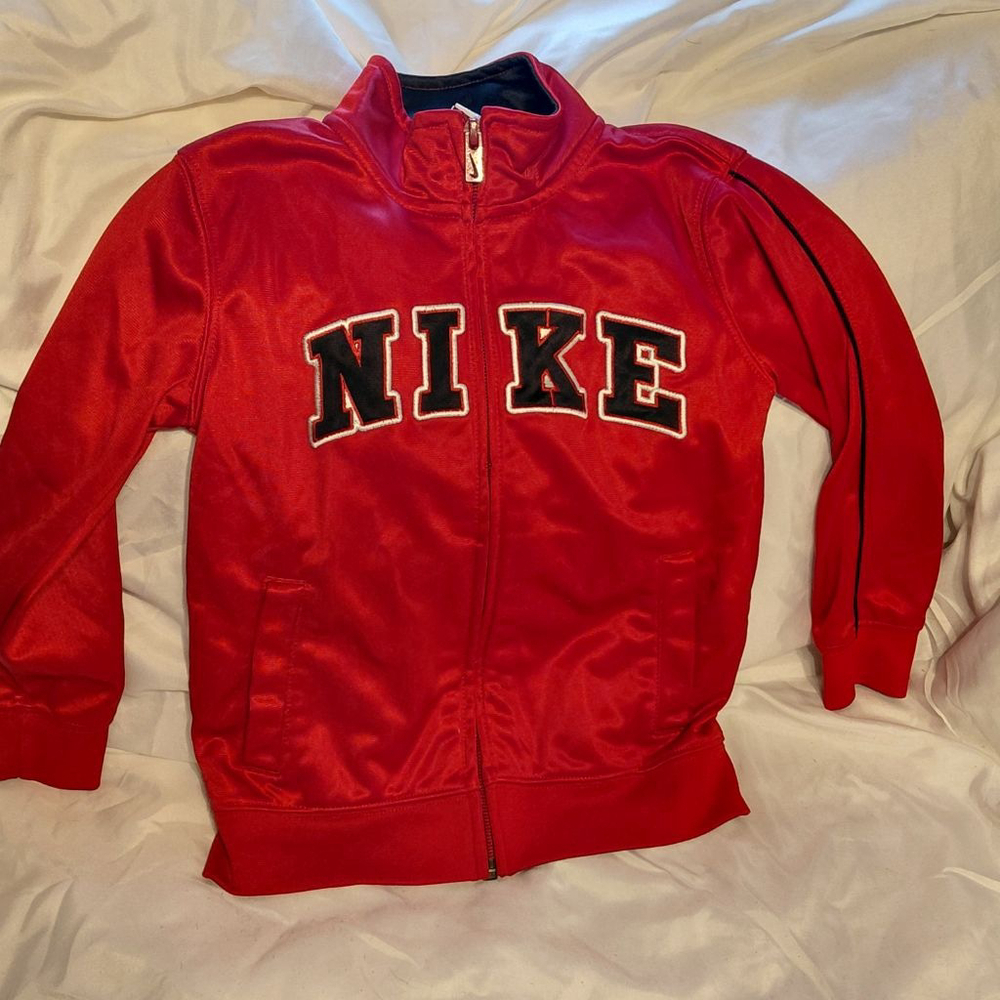 Boys Nike Red & Black Full Zip Track Jacket Size 4